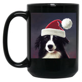 Christmas Border Collie - Perfect For Animal Lovers Black Coffee Mug, Gift Coffee Mug