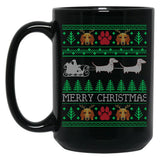 Christmas Dachshund Wiener Dog Dachshund Ugly Christmas Sweater Black Coffee Mug, Gift Coffee Mug