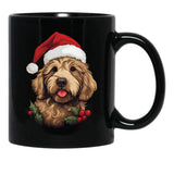 Christmas Goldendoodle Black Coffee Mug, Gift Coffee Mug - Black