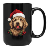 Christmas Goldendoodle Black Coffee Mug, Gift Coffee Mug - Black
