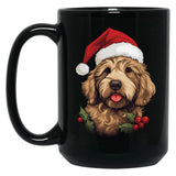 Christmas Goldendoodle Black Coffee Mug, Gift Coffee Mug