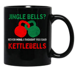 Christmas Kettlebells Black Coffee Mug, Gift Coffee Mug - Black