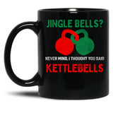 Christmas Kettlebells Black Coffee Mug, Gift Coffee Mug