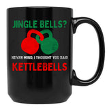 Christmas Kettlebells Black Coffee Mug, Gift Coffee Mug - Black