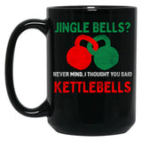 Christmas Kettlebells Black Coffee Mug, Gift Coffee Mug