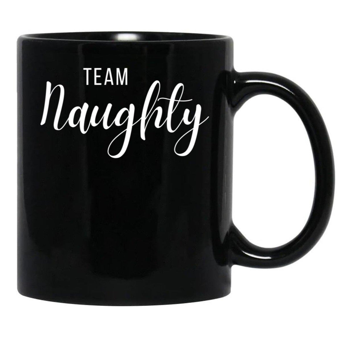 Christmas Team Naughty List Black Coffee Mug - Black