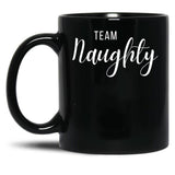 Christmas Team Naughty List Black Coffee Mug