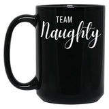 Christmas Team Naughty List Black Coffee Mug