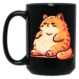 Chubby Cute Orange Cat Black Coffee Mug, Gift Coffee Mug