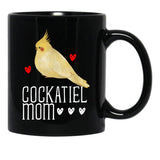 Cockatiel Mom Black Coffee Mug, Gift Coffee Mug - Black