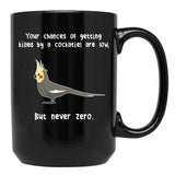 Cockatiel Never Zero Black Coffee Mug, Gift Coffee Mug - Black