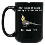 Cockatiel Never Zero Black Coffee Mug, Gift Coffee Mug