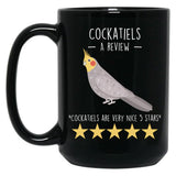 Cockatiel Review Black Coffee Mug, Gift Coffee Mug