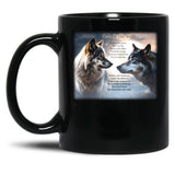 Code Of The Wolf Black Coffee Mug