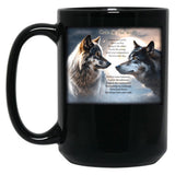 Code Of The Wolf Black Coffee Mug