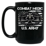 Combat Medic U.S. Army Badge Funny Military Doctor Nurse Gift Black Coffee Mug, Gift Coffee Mug