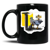 Conclave Seagull Pope Leo Xiv Catholic Black Coffee Mug