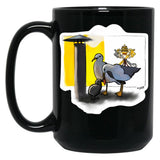 Conclave Seagull Pope Leo Xiv Catholic Black Coffee Mug