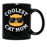 Coolest Cat Mom Black Coffee Mug, Gift Coffee Mug - Black
