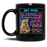 I Will Always Be Your Little Boy Your Son Black Coffee Mug