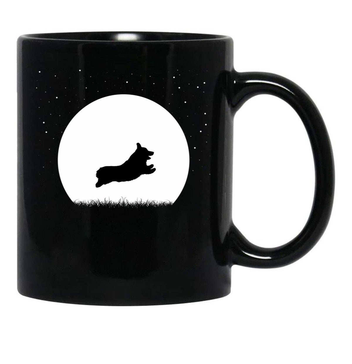 Corgi Running In Winter Snow Black Coffee Mug, Gift Coffee Mug - Black