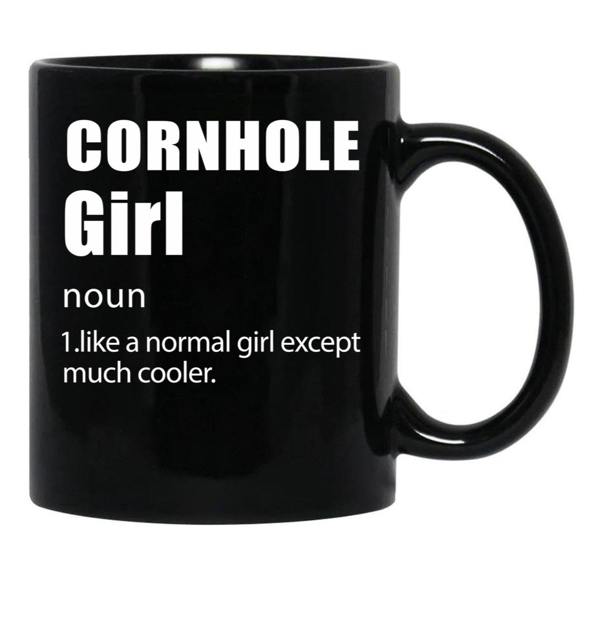 Cornhole Girl Definition Funny Cornhole Design Cornhole Quote Black Coffee Mug, Gift Coffee Mug - Black