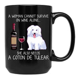 Coton De Tulear And Wine Funny Dog Black Coffee Mug, Gift Coffee Mug - Black