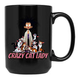 Crazy Cat Lady Dad Funny Mom Funny Black Coffee Mug, Gift Coffee Mug - Black