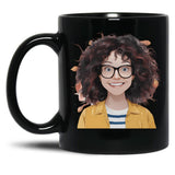 Crazy Mom With A Big Smile Design Black Coffee Mug, Gift Coffee Mug