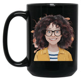 Crazy Mom With A Big Smile Design Black Coffee Mug, Gift Coffee Mug