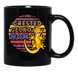 Crested Gecko Mom Retro Black Coffee Mug, Gift Coffee Mug - Black