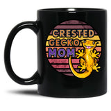 Crested Gecko Mom Retro Black Coffee Mug, Gift Coffee Mug
