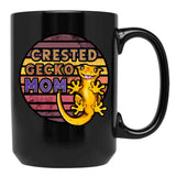 Crested Gecko Mom Retro Black Coffee Mug, Gift Coffee Mug - Black
