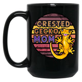 Crested Gecko Mom Retro Black Coffee Mug, Gift Coffee Mug