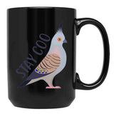 Crested Pigeon Stay Coo Black Coffee Mug, Gift Coffee Mug - Black
