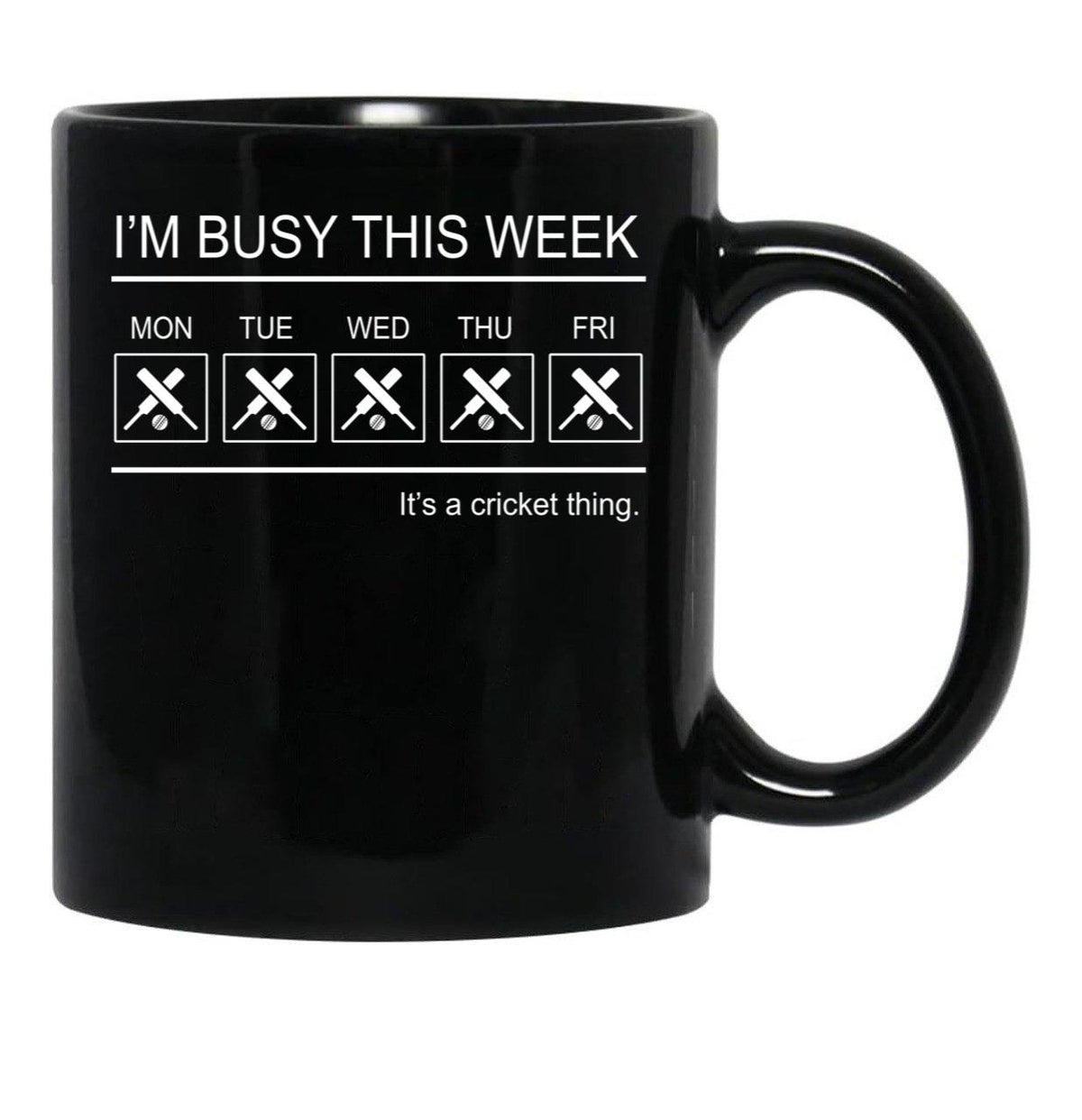 Cricket- I'M Busy This Week Black Coffee Mug, Gift Coffee Mug - Black