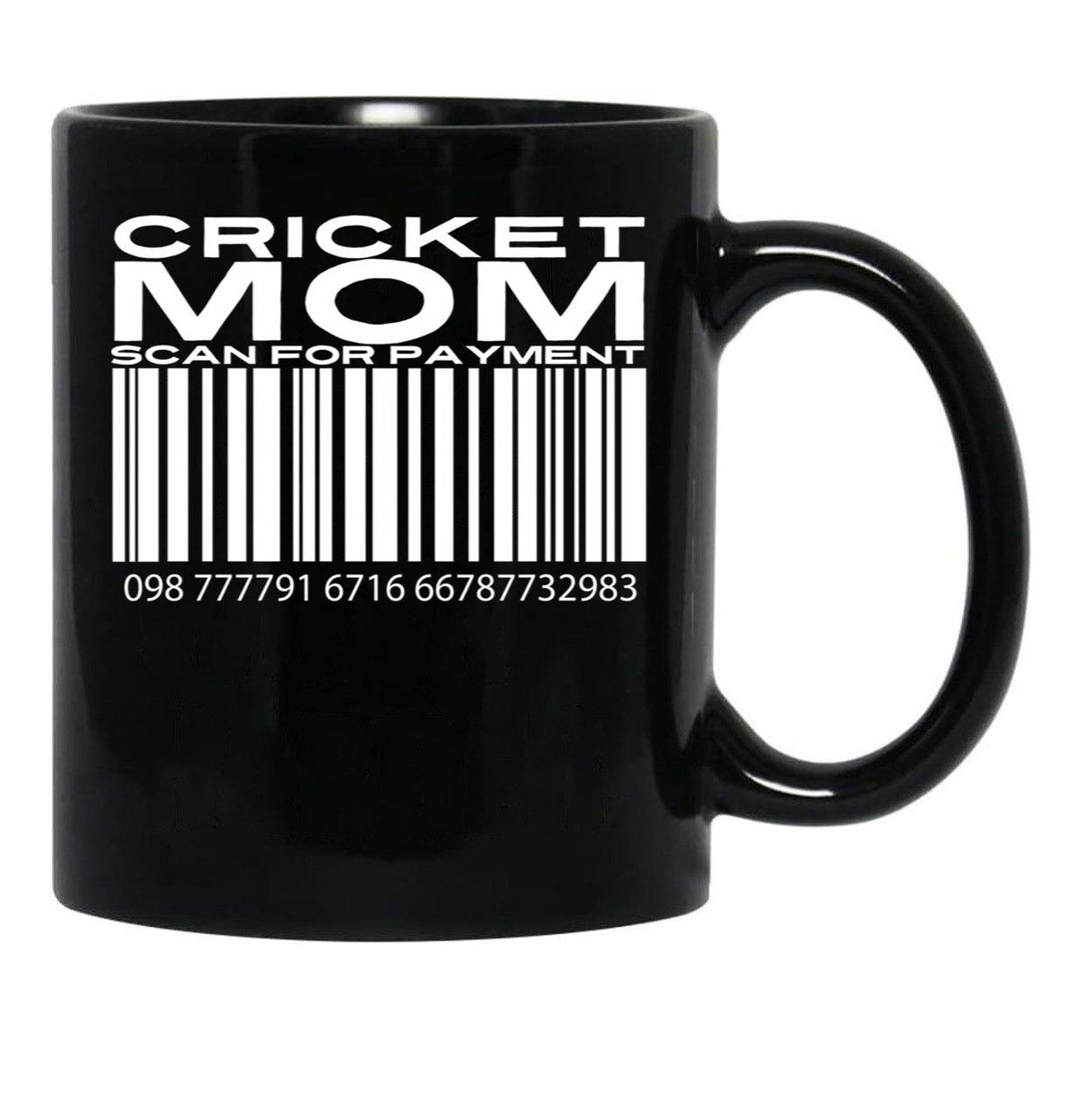 Cricket Mom Scan For Payment Black Coffee Mug, Gift Coffee Mug - Black