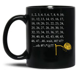 Crochet Counting Black Coffee Mug, Gift Coffee Mug