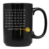Crochet Counting Black Coffee Mug, Gift Coffee Mug - Black