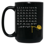 Crochet Counting Black Coffee Mug, Gift Coffee Mug