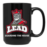 Curling Leads-Guarding The House- Blk Black Coffee Mug, Gift Coffee Mug - Black
