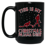 Curling Shirt Bonspiel Winter Sports Christmas Pajama Xmas Black Coffee Mug, Gift Coffee Mug