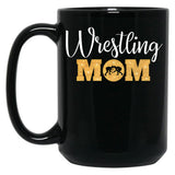 Cute Apparel For A Proud Wrestling Mom Black Coffee Mug, Gift Coffee Mug