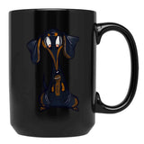 Cute Black And Tan Dachshund Black Coffee Mug, Gift Coffee Mug - Black
