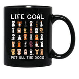 Cute Canine Puppy Dog Pets Pet All The Dogs Black Coffee Mug, Gift Coffee Mug - Black