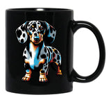 Cute Dapple Dachshund Black Coffee Mug, Gift Coffee Mug - Black
