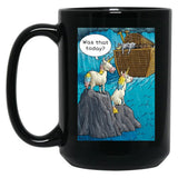Cute Funny Noahs Ark Unicorn Tee Shurt Black Coffee Mug, Gift Coffee Mug