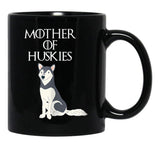Cute Funny _ Unique Siberian Husky Dog Mom Black Coffee Mug, Gift Coffee Mug - Black