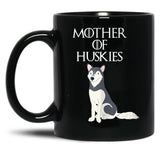 Cute Funny _ Unique Siberian Husky Dog Mom Black Coffee Mug, Gift Coffee Mug