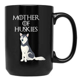 Cute Funny _ Unique Siberian Husky Dog Mom Black Coffee Mug, Gift Coffee Mug - Black